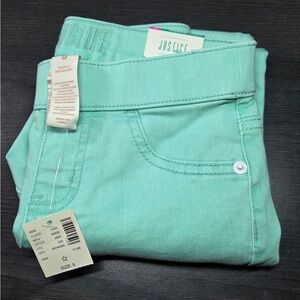 Justice Mint Green Girls Ankle Jeggings Sz. 8 NWT
